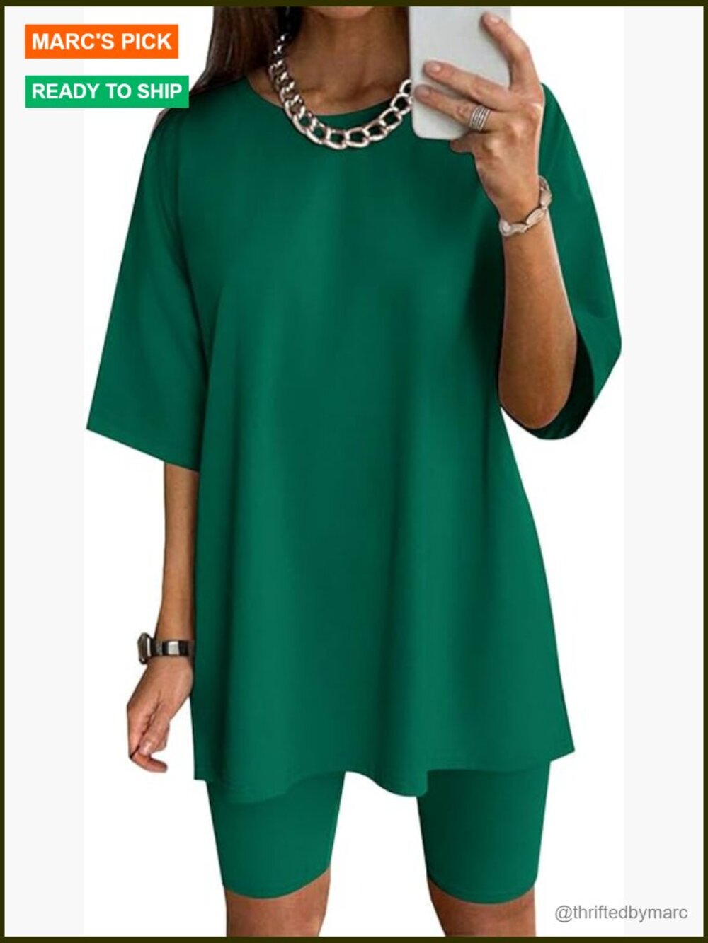 Cotton Biker Short Set T-Shirt Top 2 Piece Lounge Tracksuit S-Xxl
